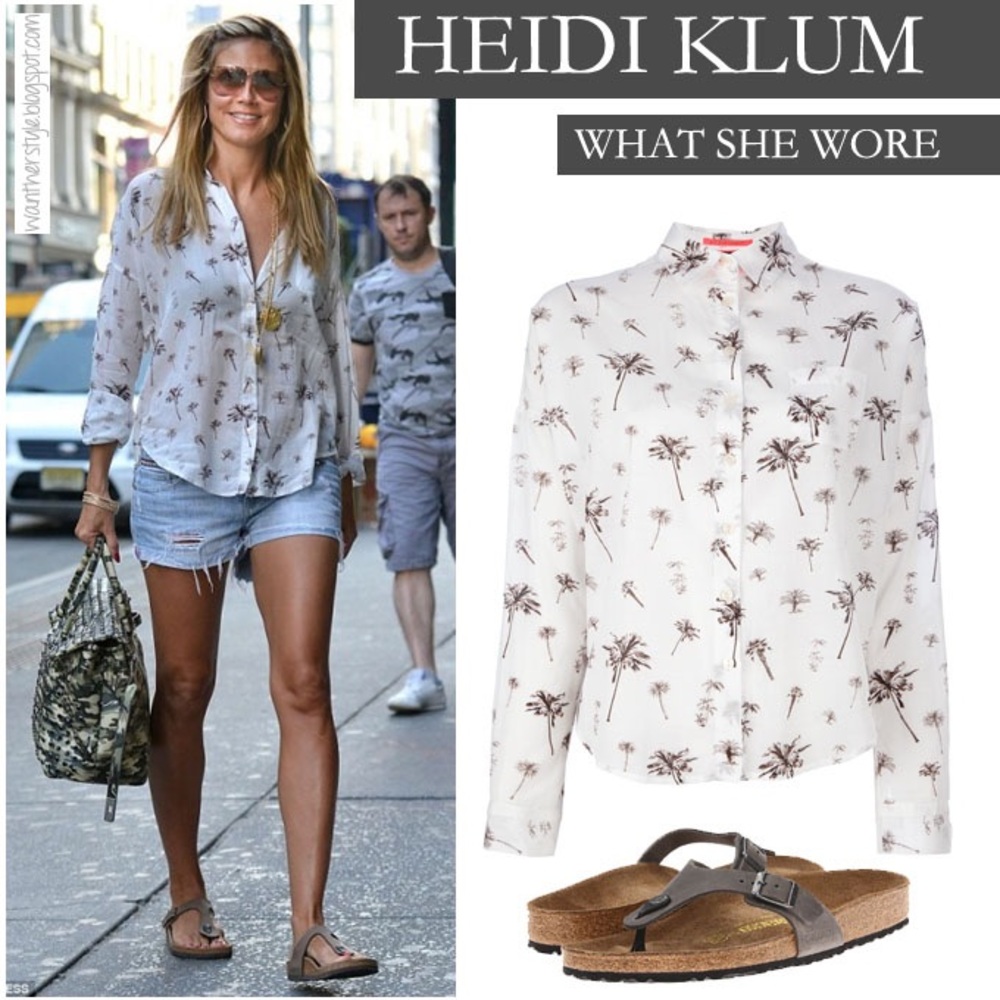 COPY - 🌟RESERVED🌟 Maison Scotch White Flowy Button Down Blouse With Brown Palm …